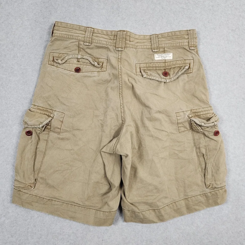 Polo Ralph Lauren Cargo Shorts 34 Brown Baggy Military Paratrooper 9